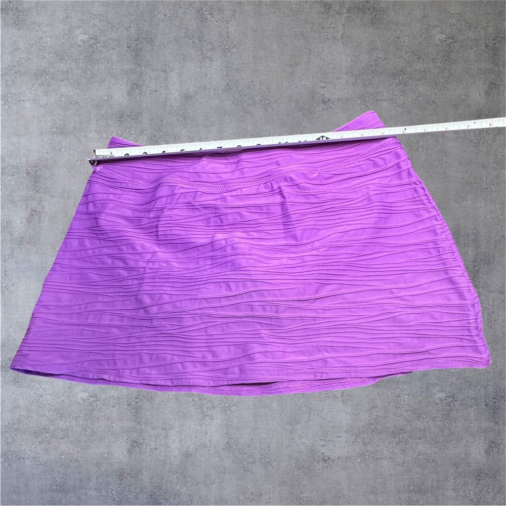 Lands' End Tankini Swim Set Womens 12/10 Purple Textured 2-Piece Skirt EUC - Picture 13 of 16